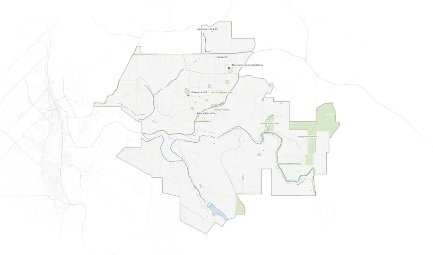 Roleystone urban fabric map