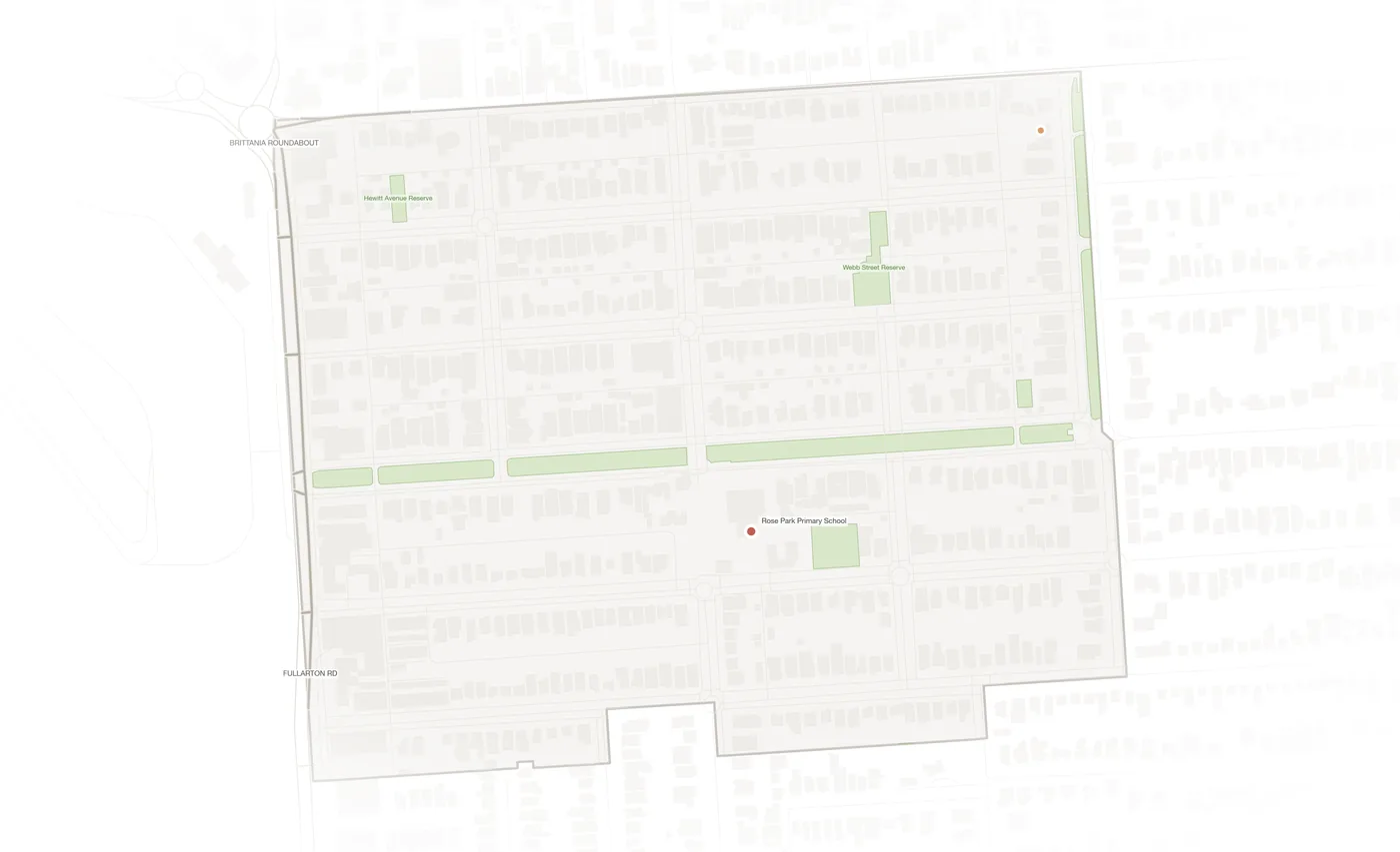 Rose Park urban fabric map