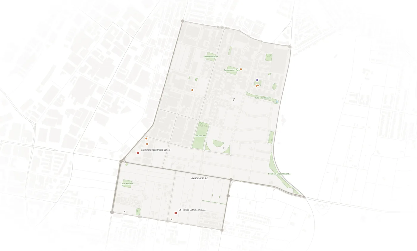 Rosebery urban fabric map