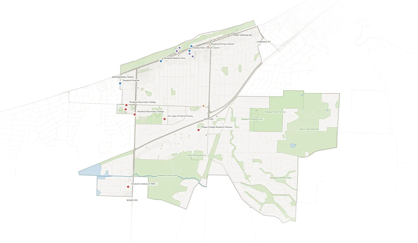 Rosebud urban fabric map