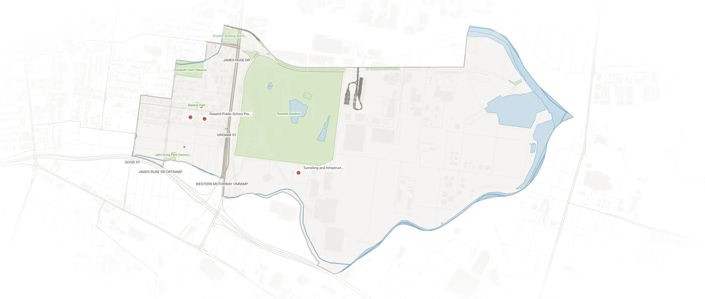 Rosehill urban fabric map