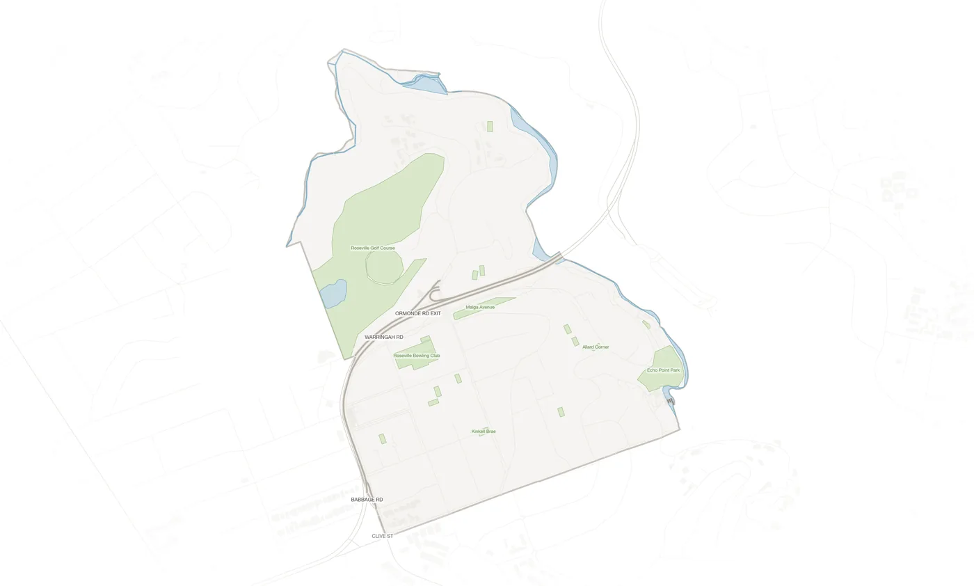 Roseville Chase urban fabric map