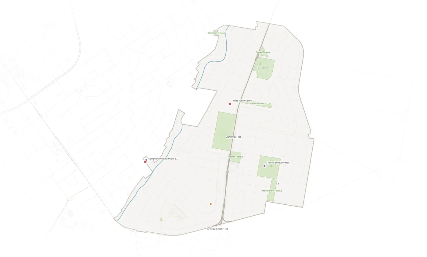 Ruse urban fabric map