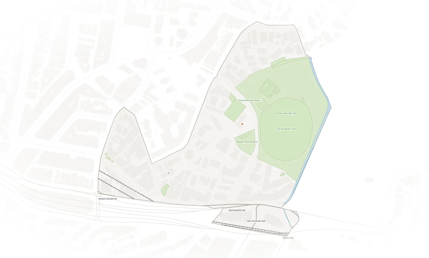 Rushcutters Bay urban fabric map