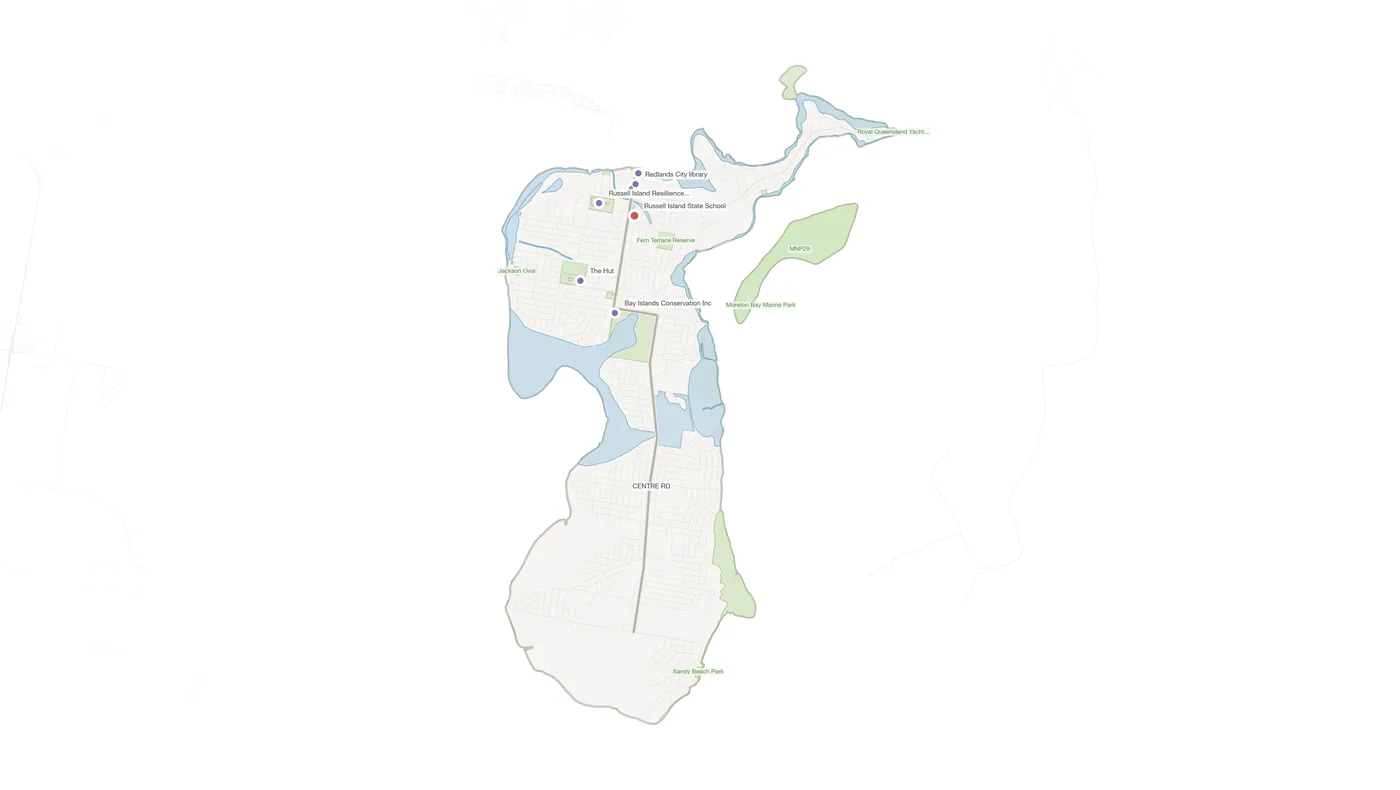 Russell Island urban fabric map