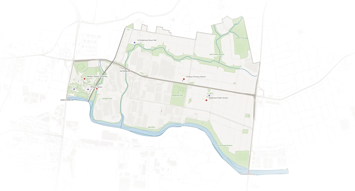 Rydalmere urban fabric map