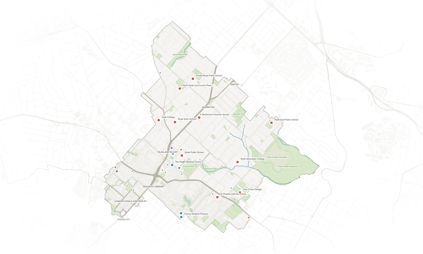 Ryde urban fabric map
