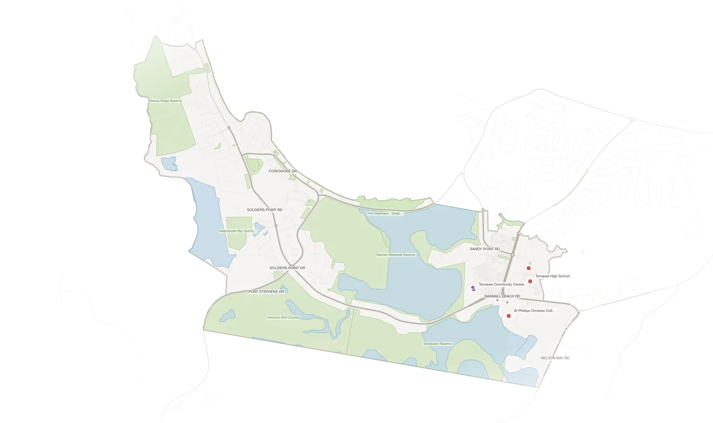 Salamander Bay urban fabric map