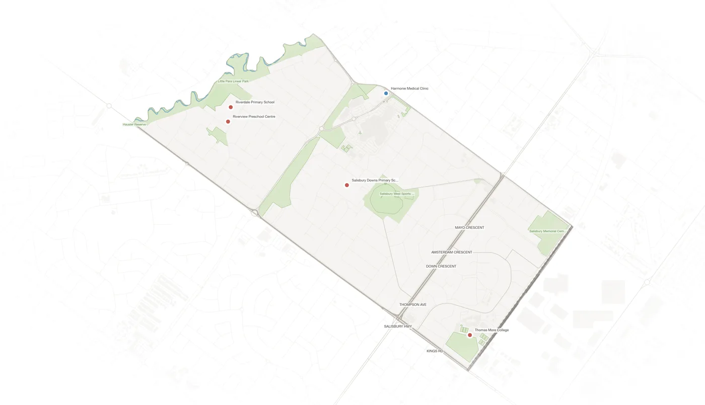 Salisbury Downs urban fabric map
