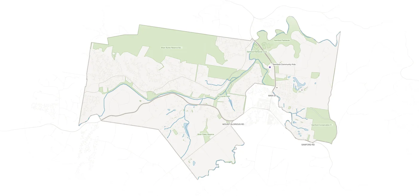 Samford Valley urban fabric map
