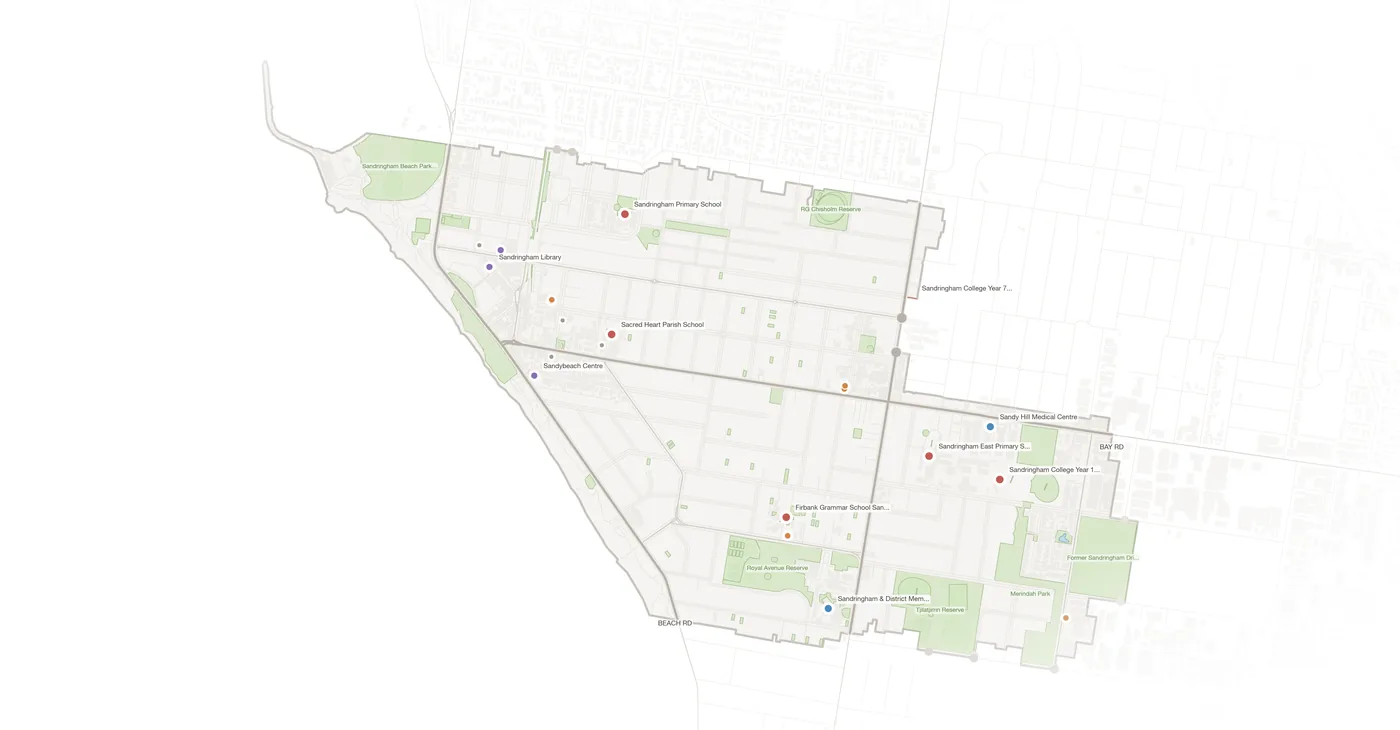 Sandringham urban fabric map
