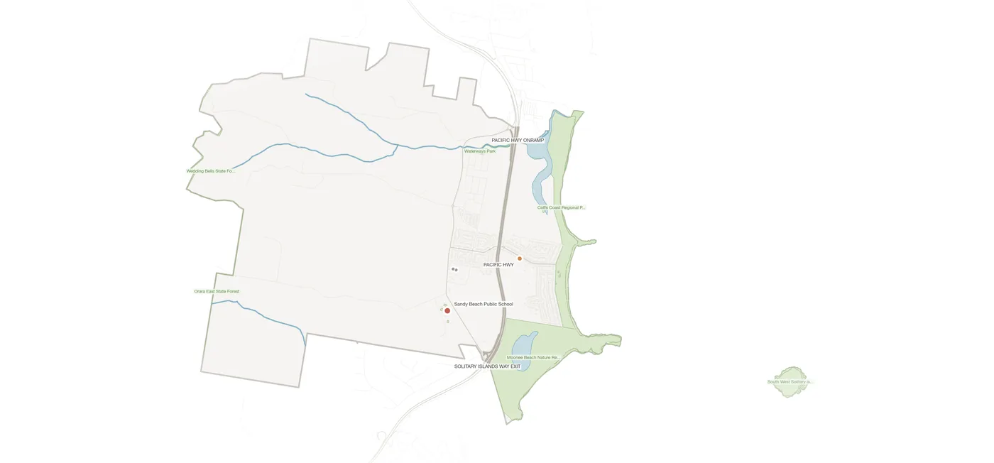 Sandy Beach urban fabric map