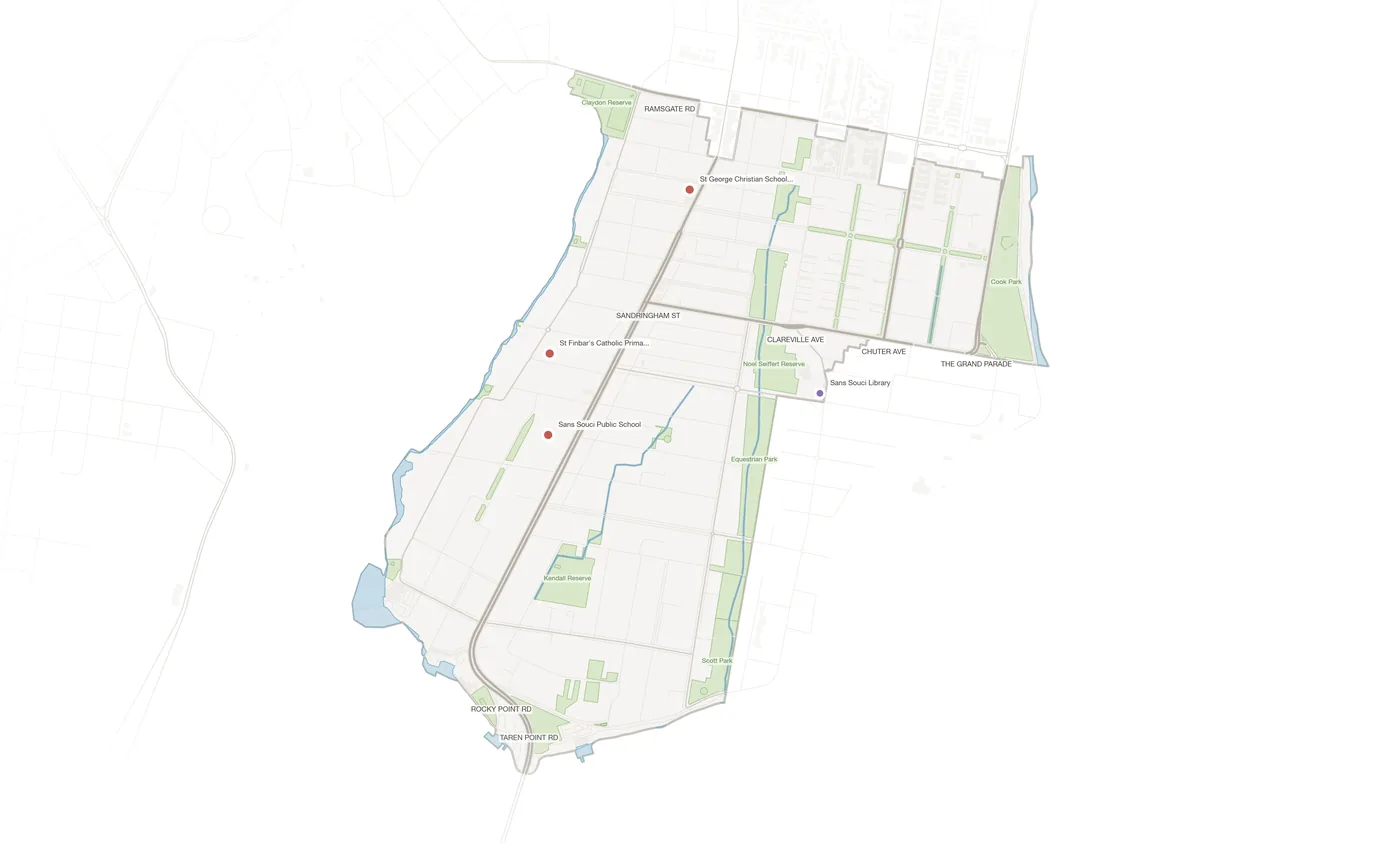Sans Souci urban fabric map