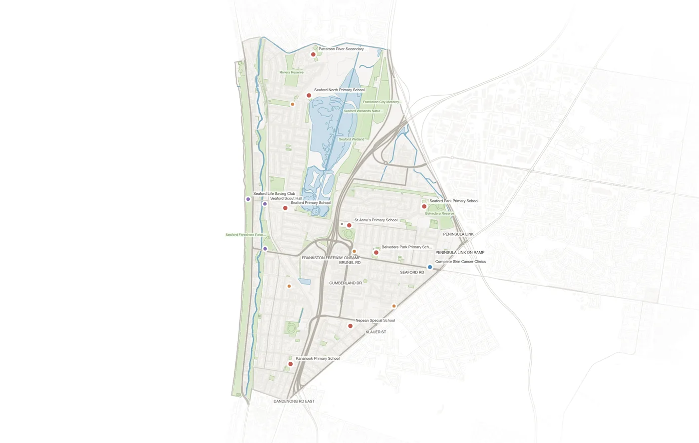 Seaford urban fabric map