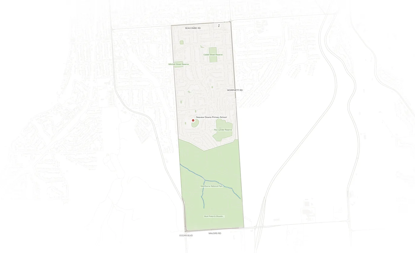 Seaview Downs urban fabric map