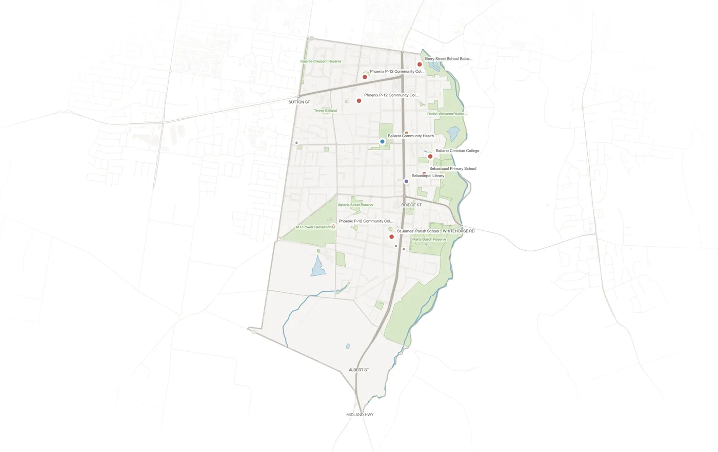 Sebastopol urban fabric map