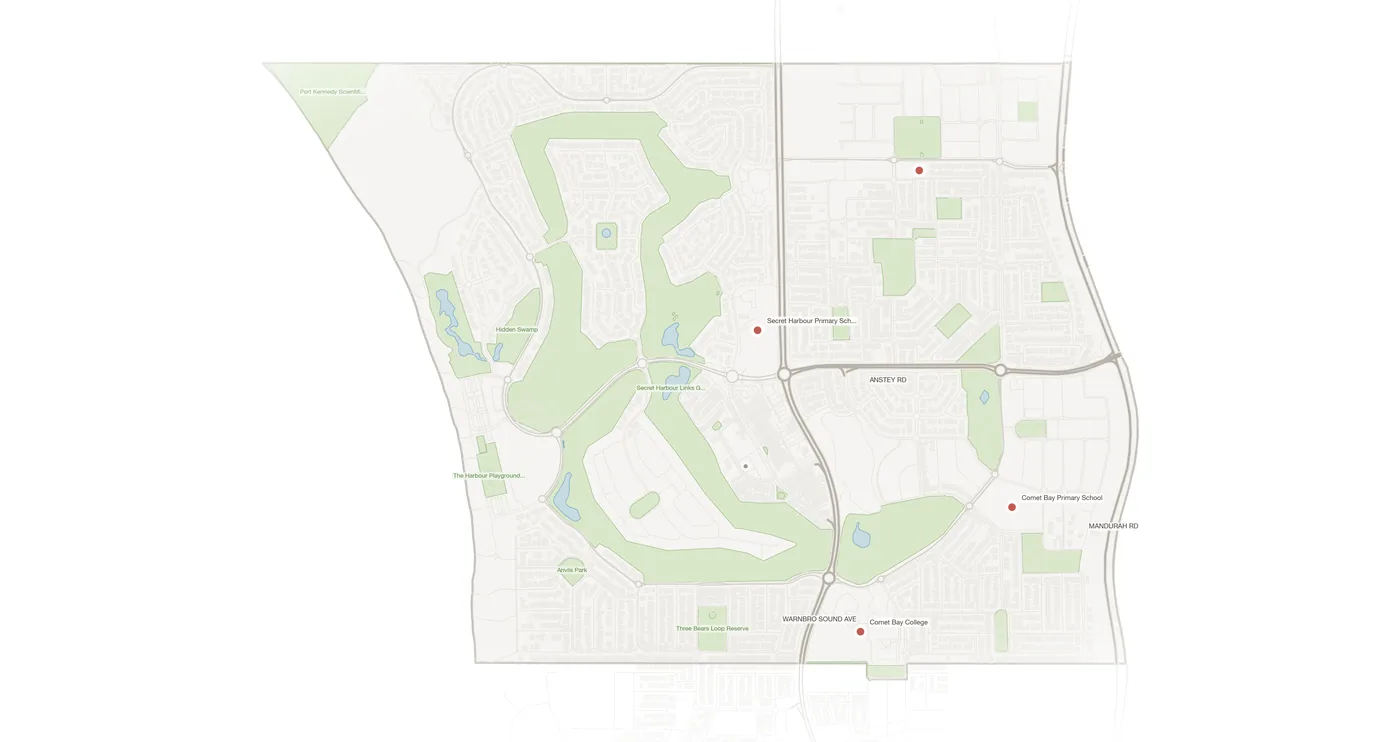 Secret Harbour urban fabric map