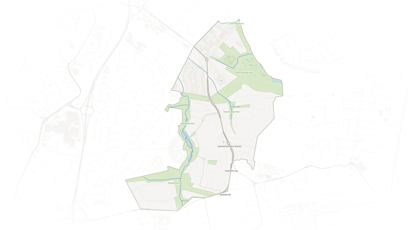 Seventeen Mile Rocks urban fabric map
