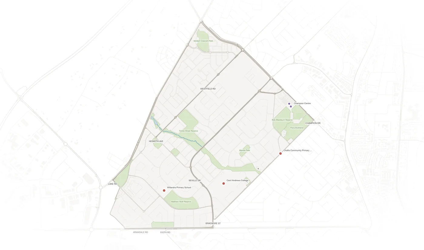 Seville Grove urban fabric map