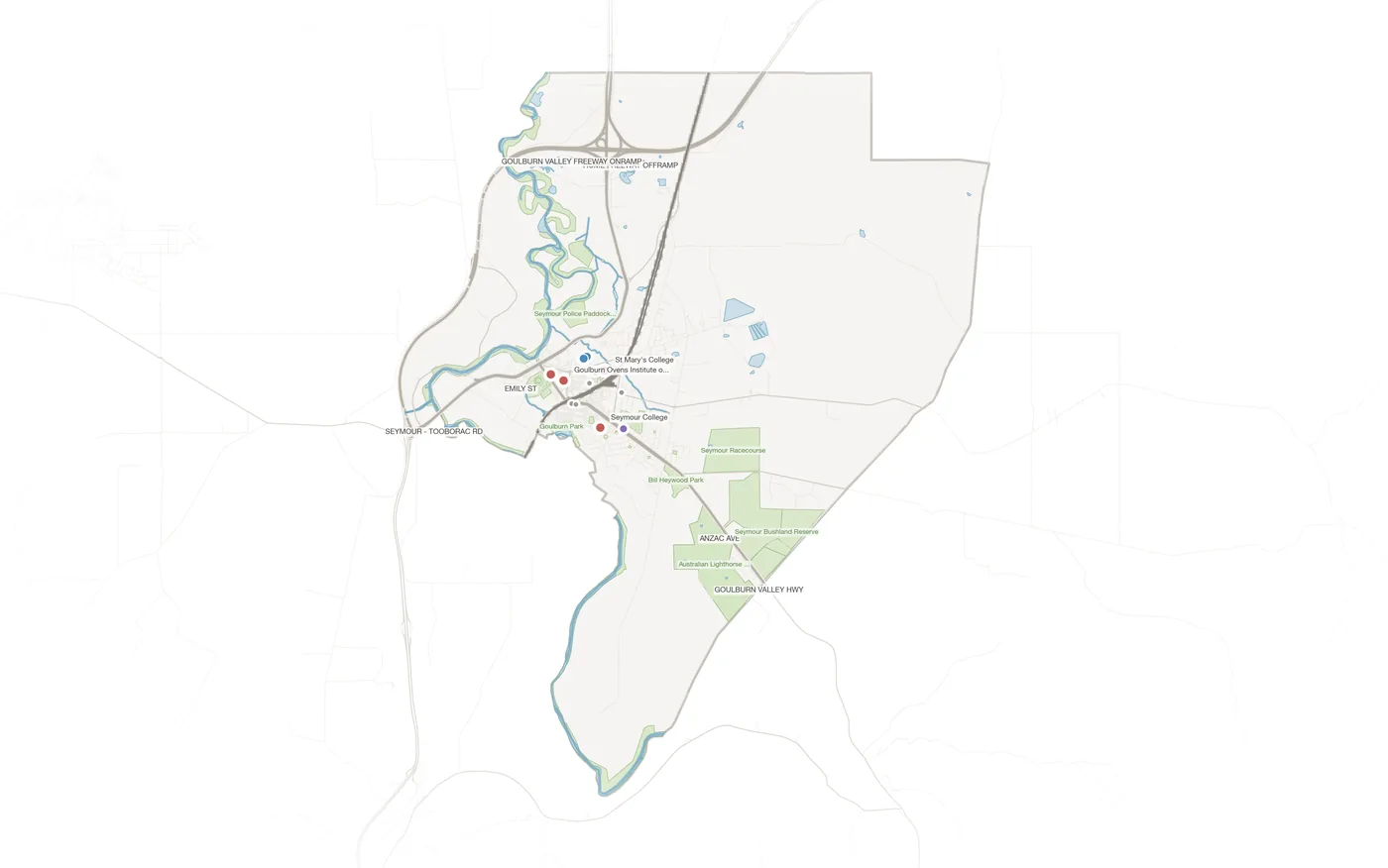 Seymour urban fabric map