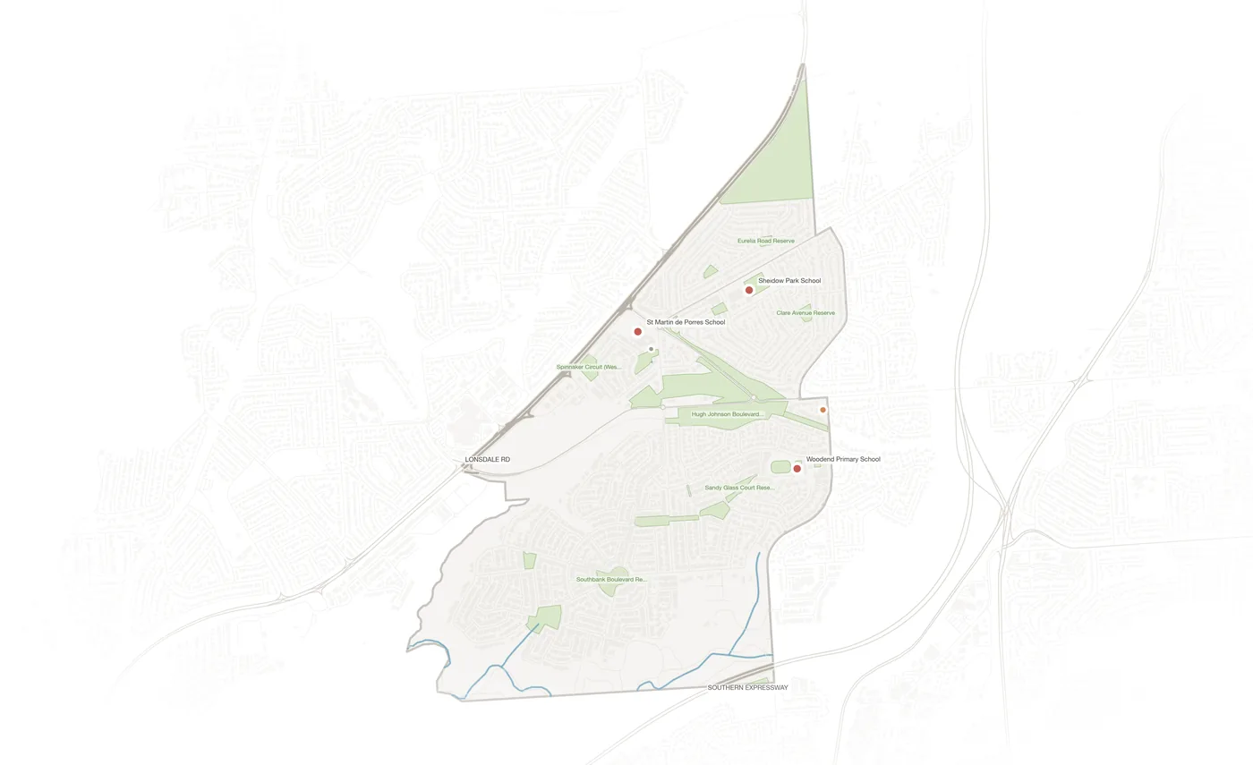 Sheidow Park urban fabric map