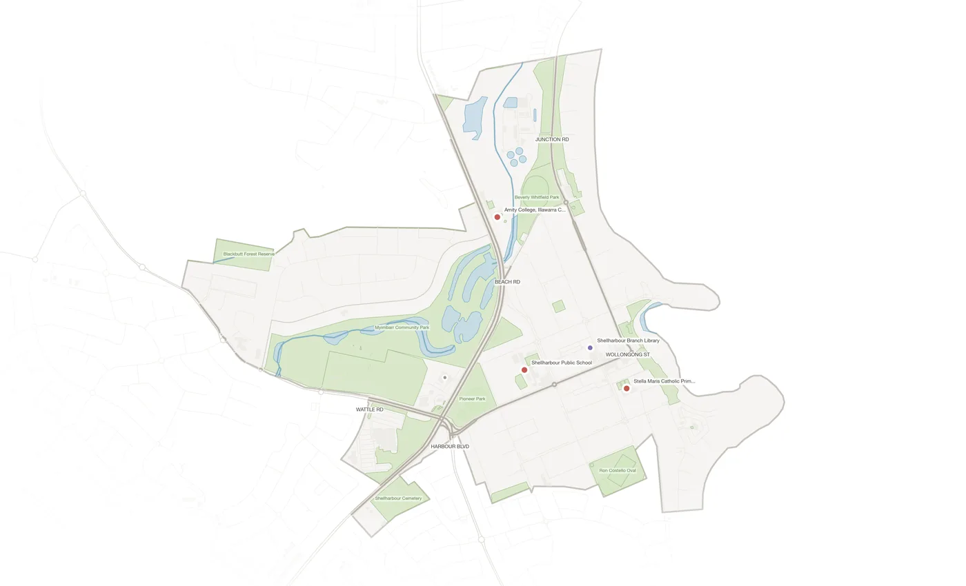 Shellharbour urban fabric map