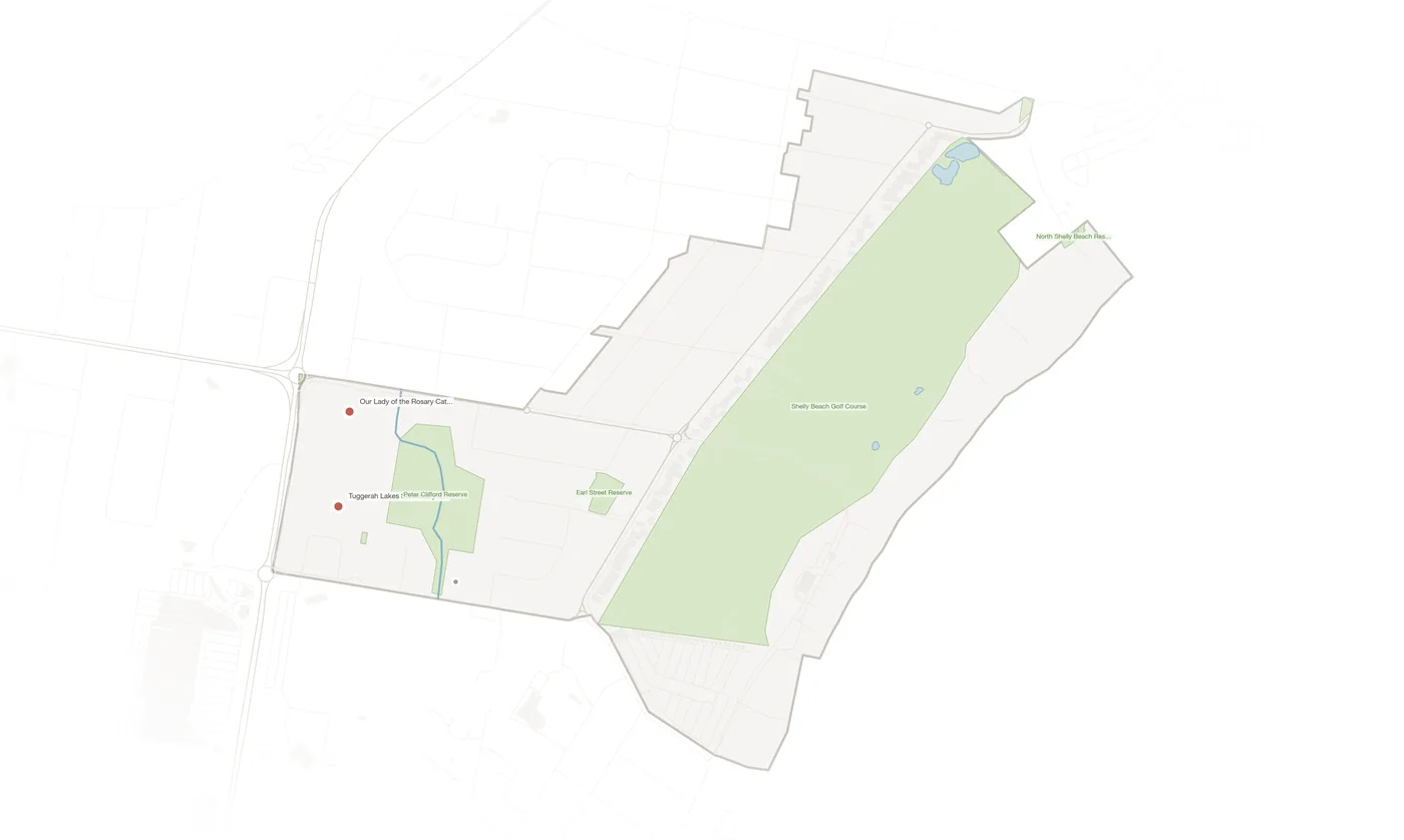 Shelly Beach urban fabric map