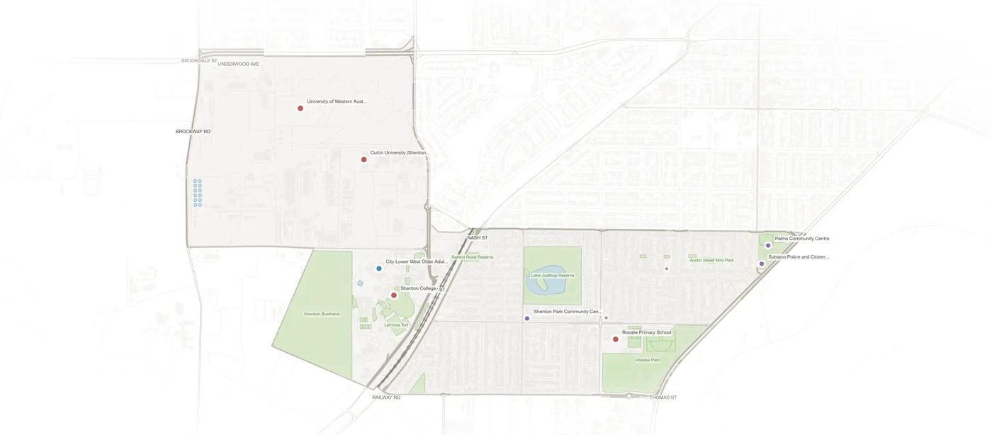 Shenton Park urban fabric map