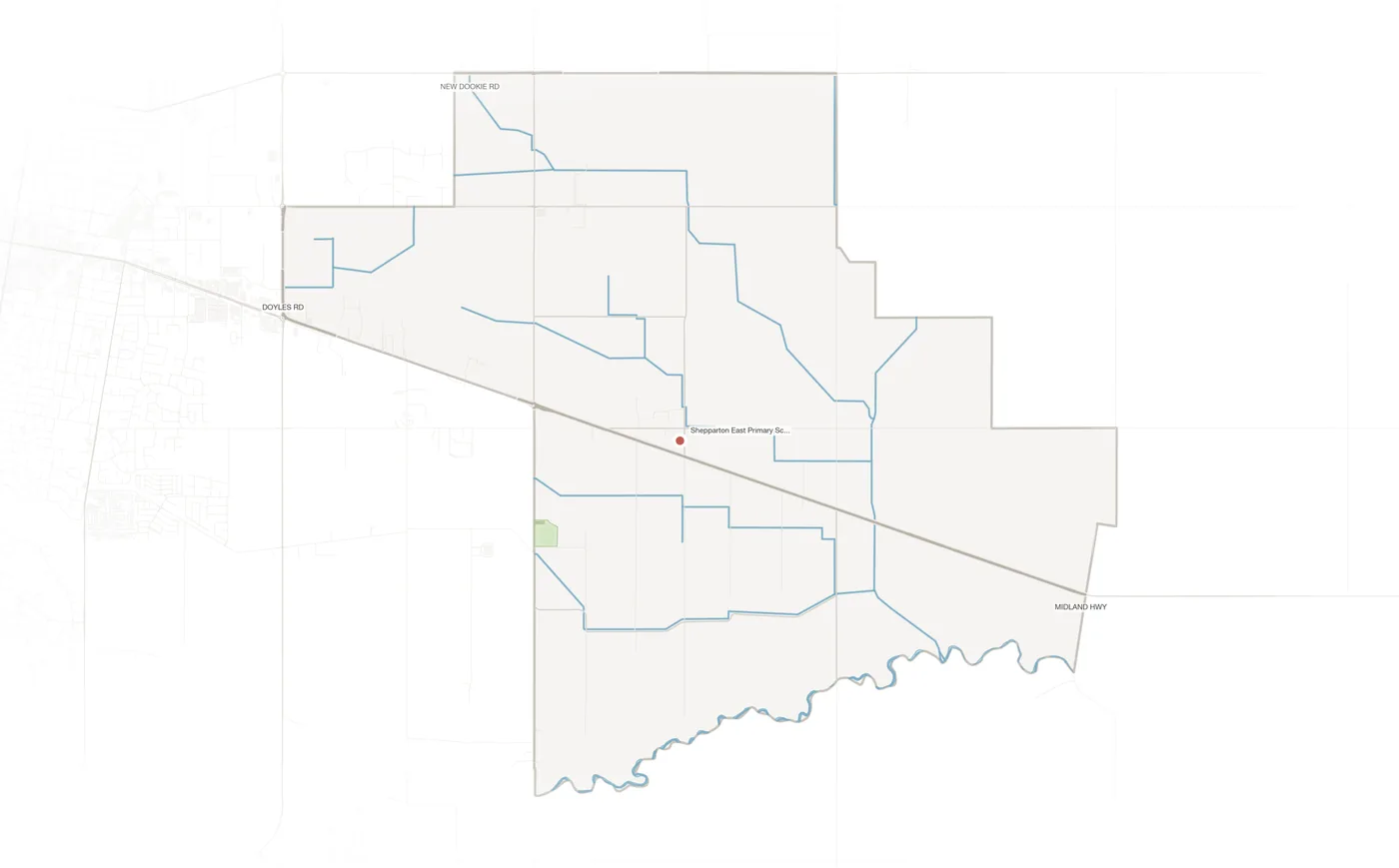 Shepparton East urban fabric map