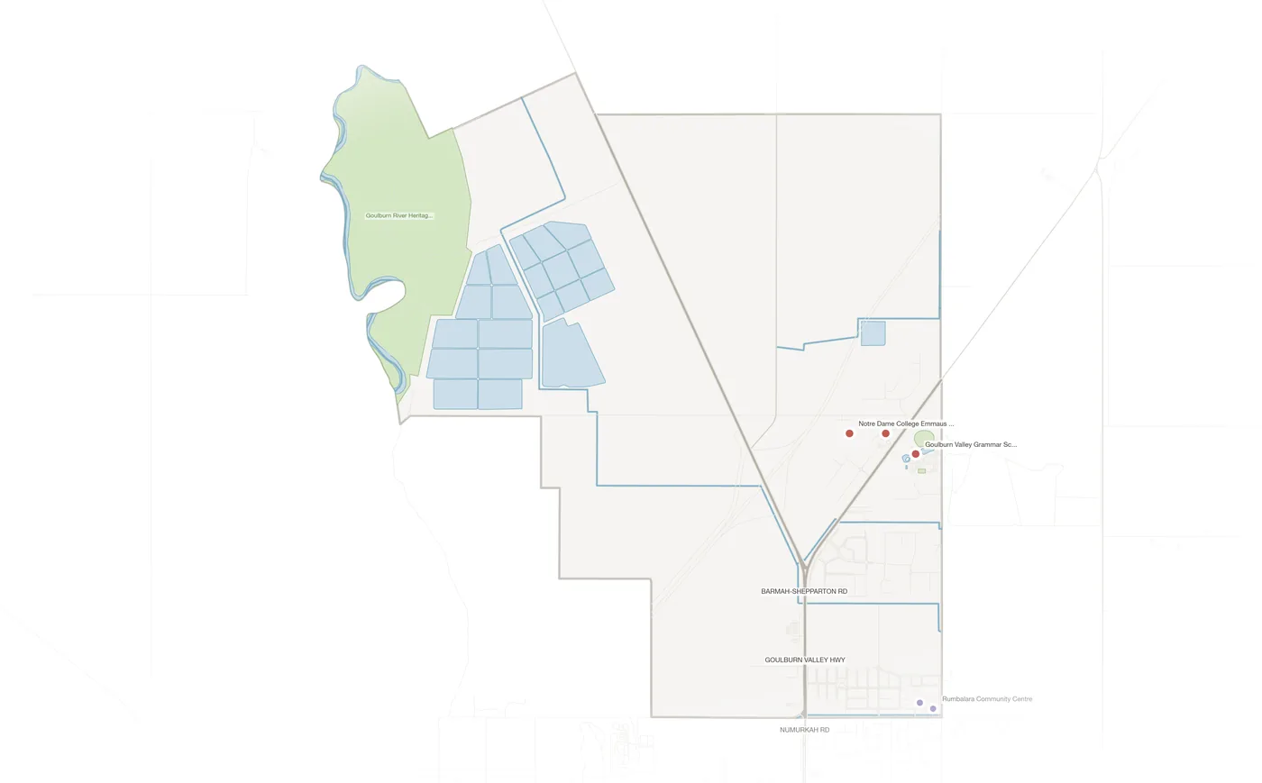 Shepparton North urban fabric map