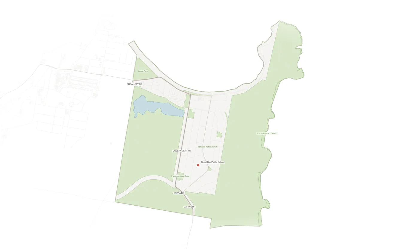 Shoal Bay urban fabric map