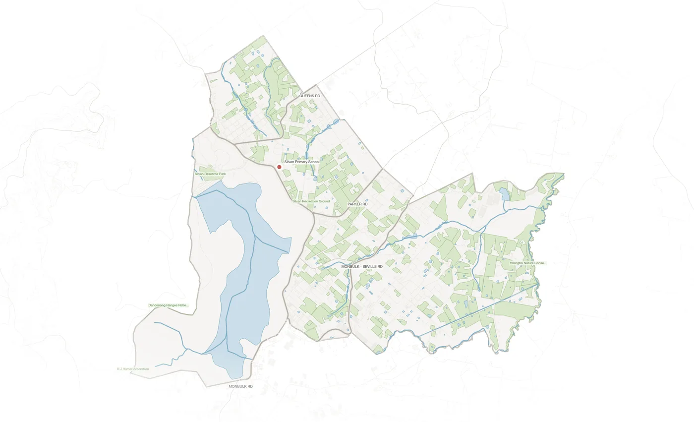 Silvan urban fabric map