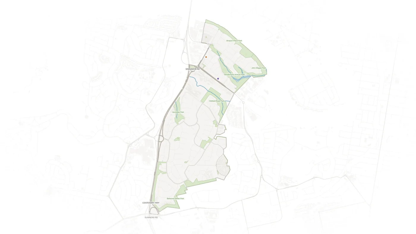 Sinnamon Park urban fabric map