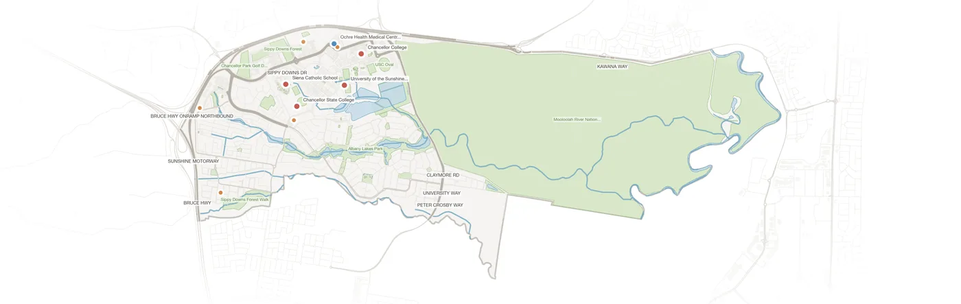 Sippy Downs urban fabric map