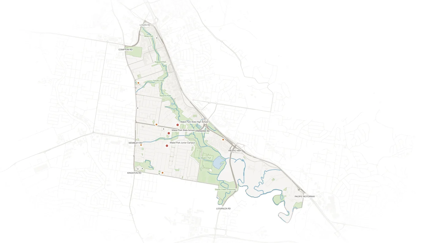 Slacks Creek urban fabric map