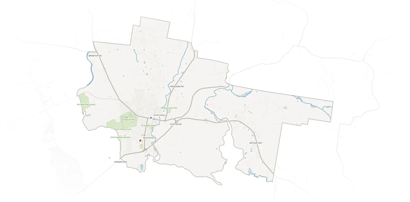 Sorell urban fabric map