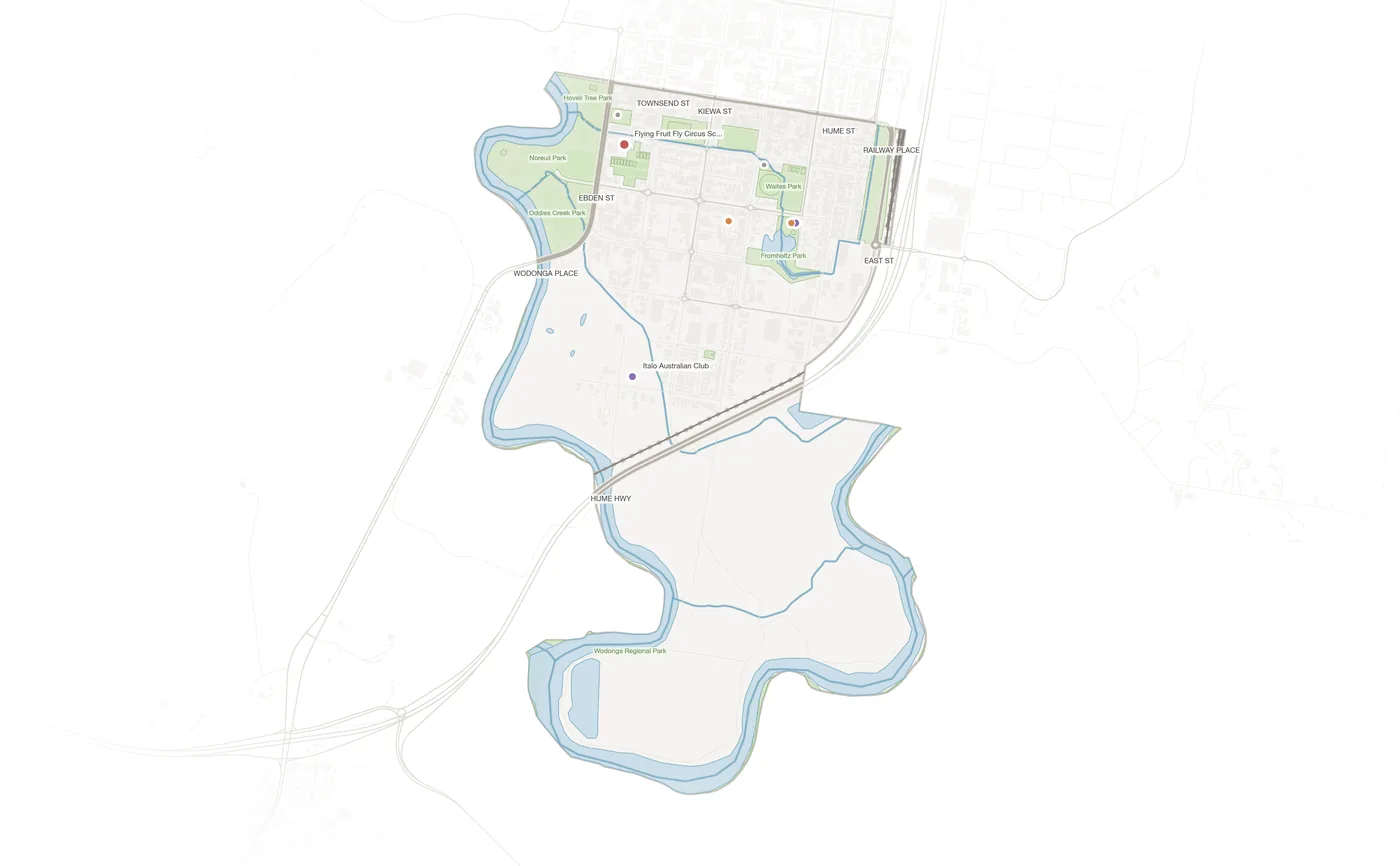 South Albury urban fabric map