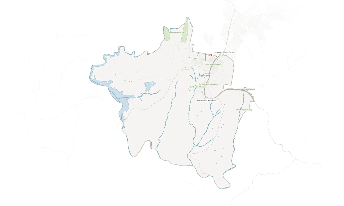 South Bowenfels urban fabric map