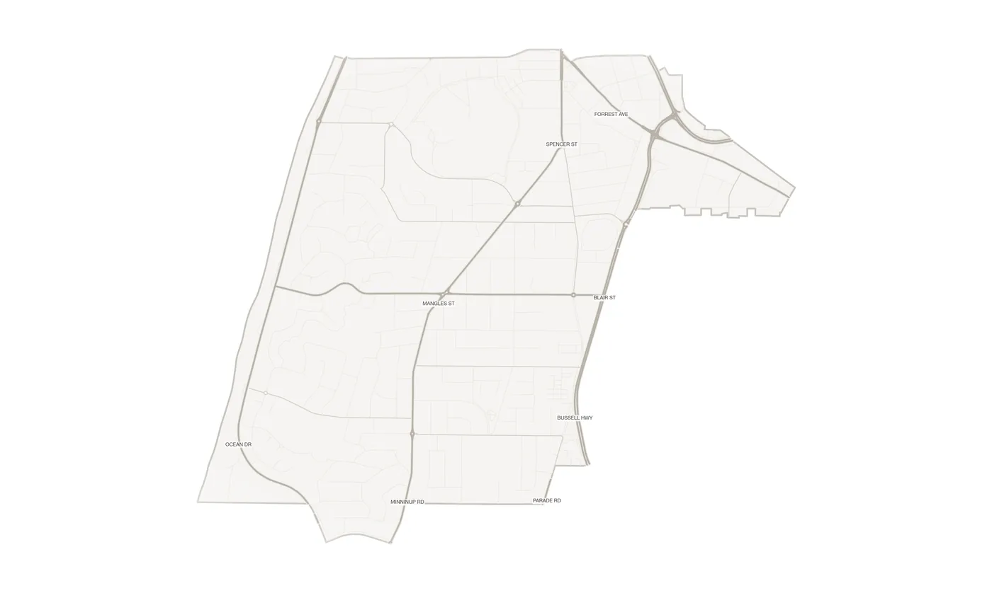 South Bunbury urban fabric map