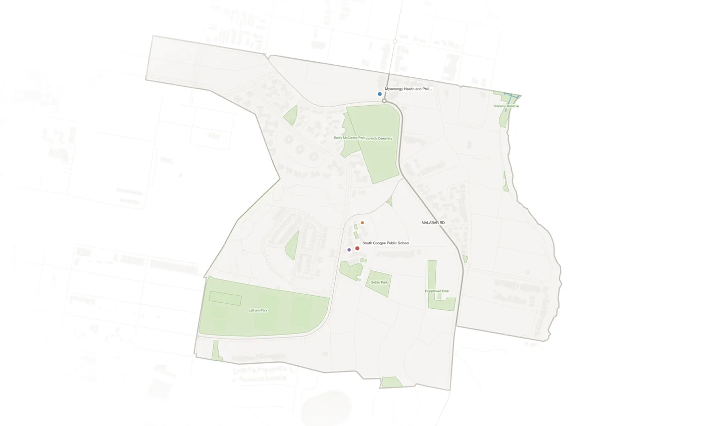 South Coogee urban fabric map