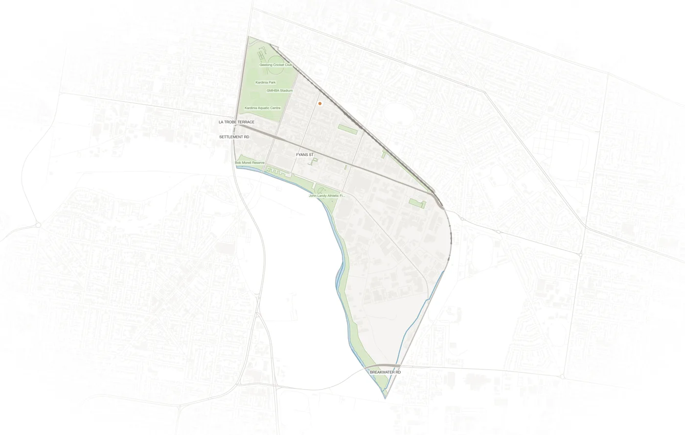 South Geelong urban fabric map
