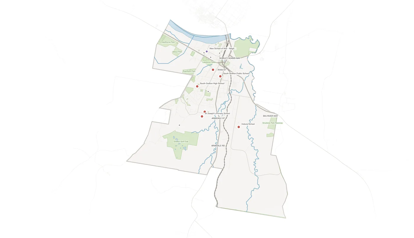 South Grafton urban fabric map