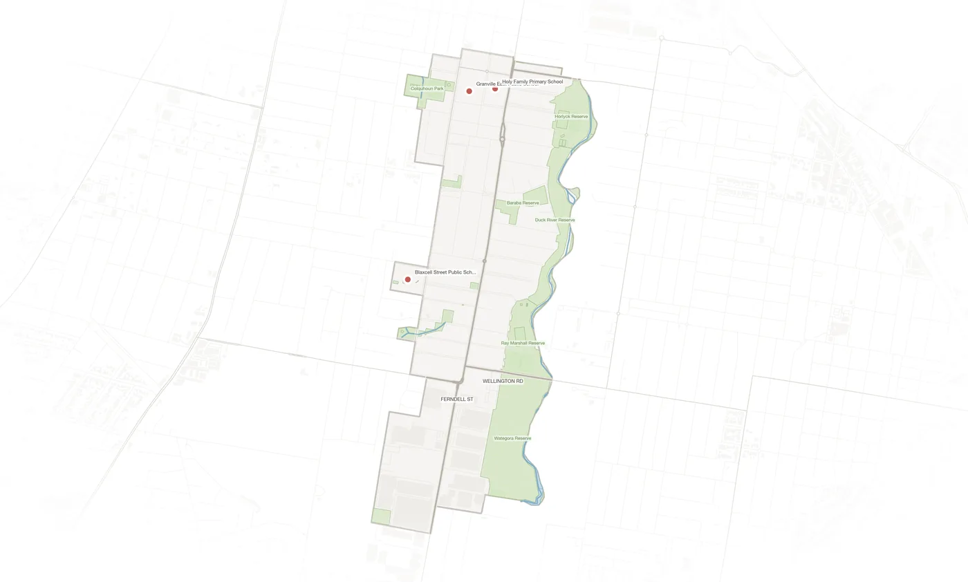 South Granville urban fabric map