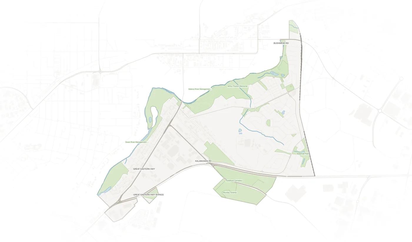 South Guildford urban fabric map