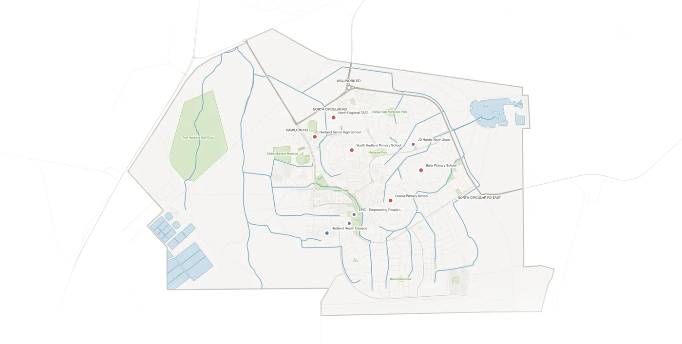 South Hedland urban fabric map