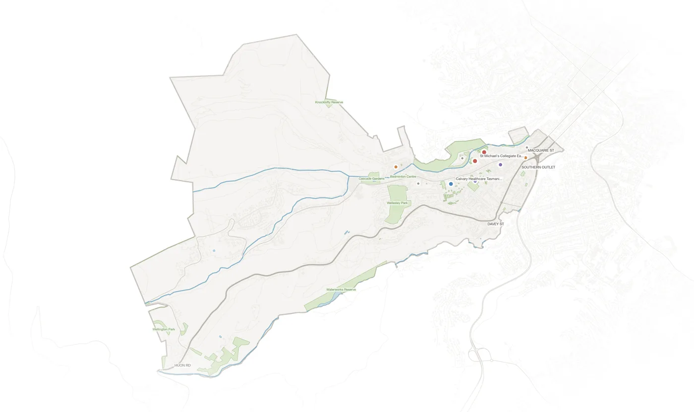 South Hobart urban fabric map