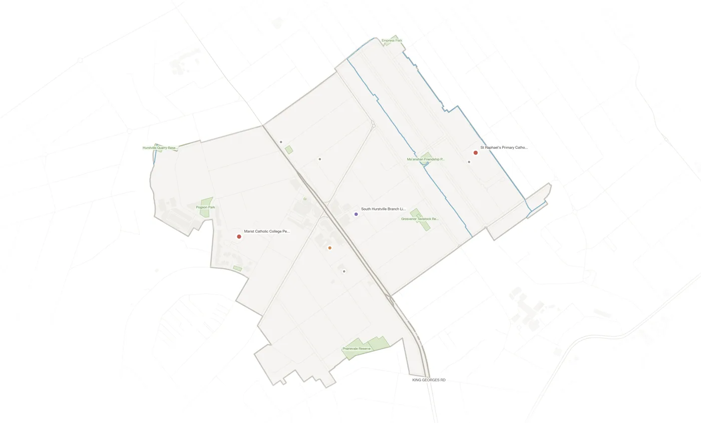 South Hurstville urban fabric map