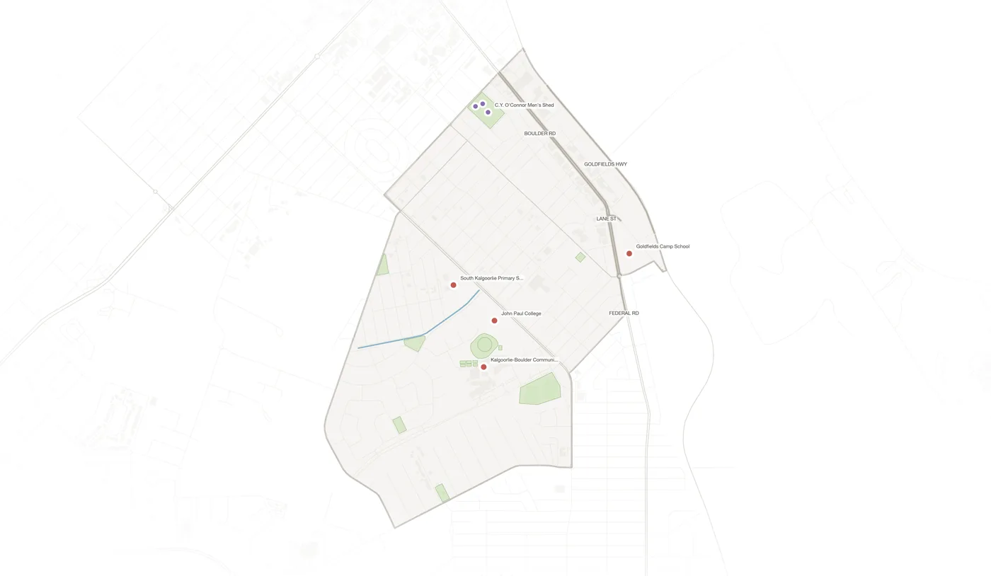 South Kalgoorlie urban fabric map