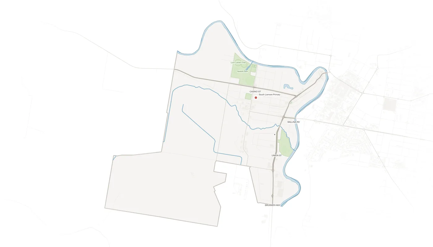 South Lismore urban fabric map