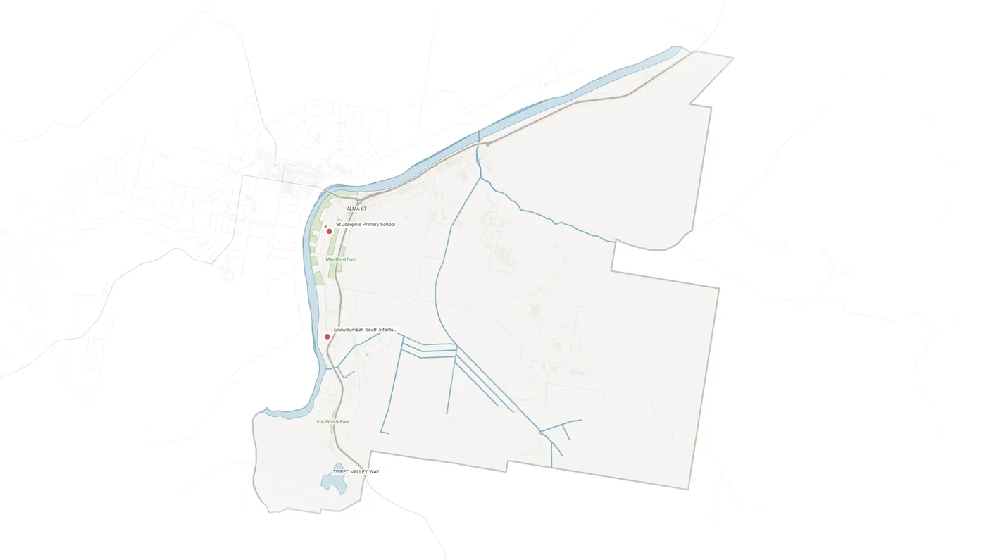 South Murwillumbah urban fabric map
